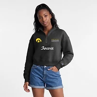 Pull à col zippé Champion Black Iowa Hawkeyes Academic Triumph pour femmes