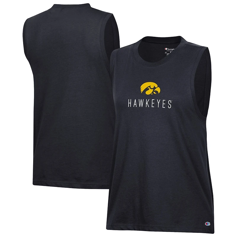 Women's Champion Black Iowa Hawkeyes Lifestyle Tank Top