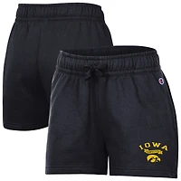 Women's Champion  Black Iowa Hawkeyes Powerblend Elastic Waist Shorts
