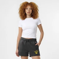 Short Champion noir Iowa Hawkeyes Powerblend à taille élastique pour femme