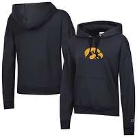 Women's Champion Black Iowa Hawkeyes Powerblend Fleece Hoodie