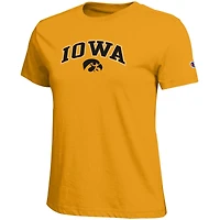 Women's Champion  Gold Iowa Hawkeyes Arched Over Logo T-Shirt
