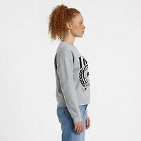 Women's Champion  Heather Gray Iowa Hawkeyes Academic Crest Powerblend Crewneck Sweatshirt