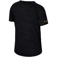 Women's Colosseum Black Iowa Hawkeyes Finalists Tie-Front T-Shirt