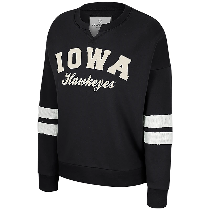 Sweat-shirt Colosseum noir Iowa Hawkeyes Perfect Date à col cranté pour femme