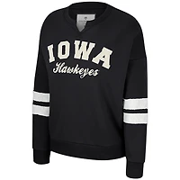 Sweat-shirt Colosseum noir Iowa Hawkeyes Perfect Date à col cranté pour femme