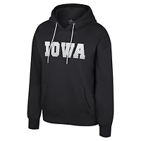 Sweat à capuche cordon de serrage avec strass réfléchissants Colosseum Black Iowa Hawkeyes pour femme