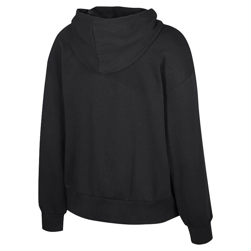 Women's Colosseum Black Iowa Hawkeyes Reflection Rhinestone Drawcord Pullover Hoodie