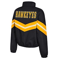 Women's Colosseum  Black Iowa Hawkeyes Thin Ice Full-Zip Windbreaker