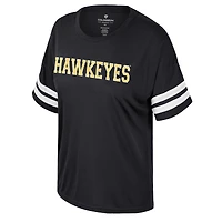 Women's Colosseum  Black Iowa Hawkeyes Treasure Oversized Sequin T-Shirt