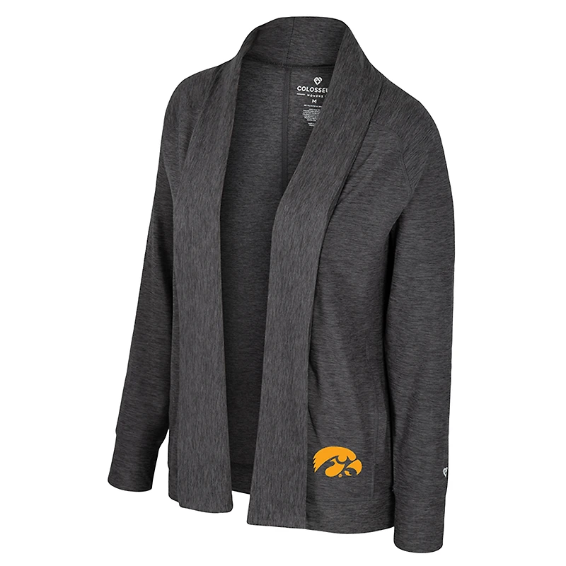 Women's Colosseum  Charcoal Iowa Hawkeyes Dash Cardigan