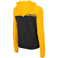 Sweat à capuche léger Colosseum Gold/Charcoal Iowa Hawkeyes Aidan pour femme
