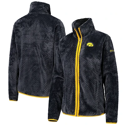 Women's Columbia  Gray Iowa Hawkeyes Fireside II Sherpa Full-Zip Jacket