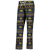 Ensemble de nuit pour femme Concepts Sport Black Iowa Hawkeyes Holiday avec haut à manches longues et pantalon