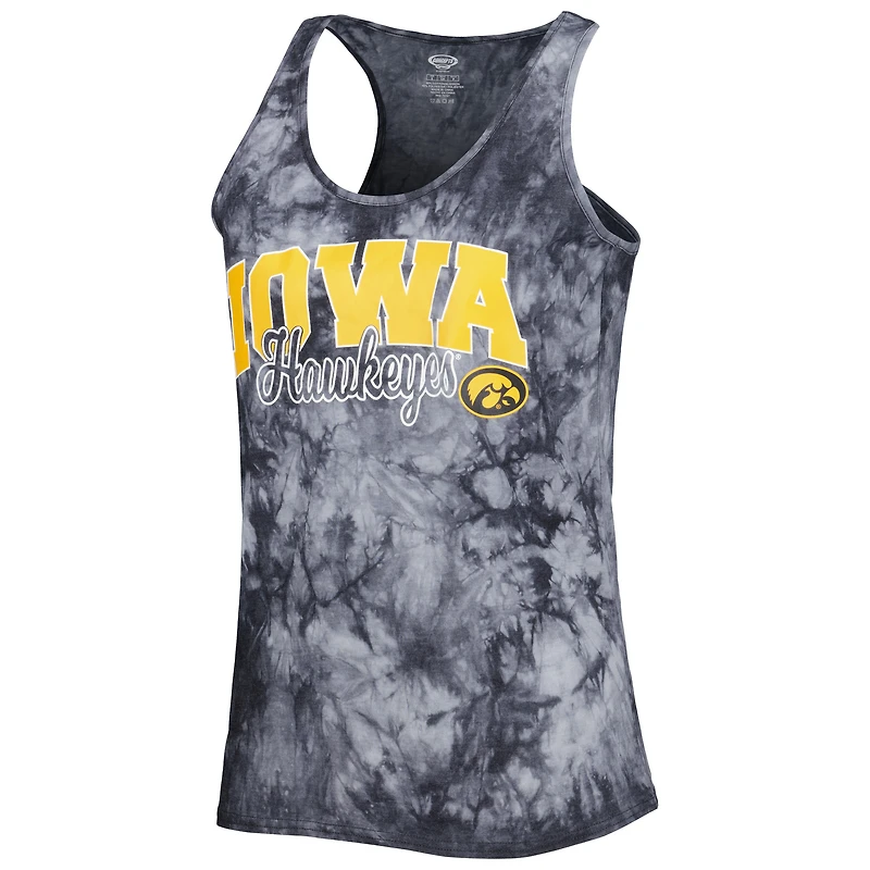 Concepts Sport Charcoal Iowa Hawkeyes Billboard Tie-Dye Débardeur et short pour femme