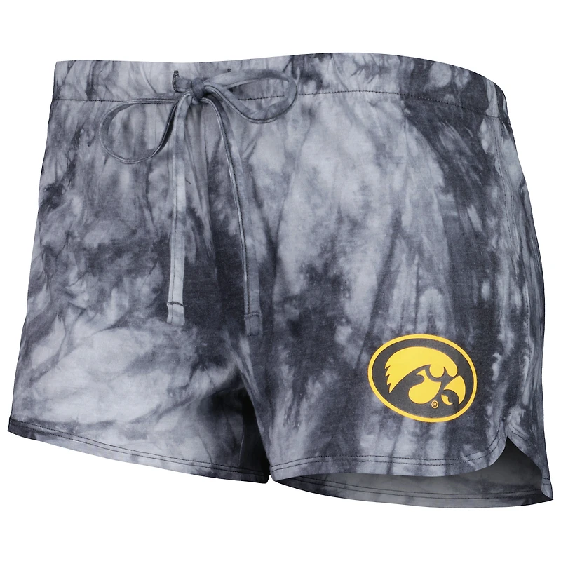 Concepts Sport Charcoal Iowa Hawkeyes Billboard Tie-Dye Débardeur et short pour femme