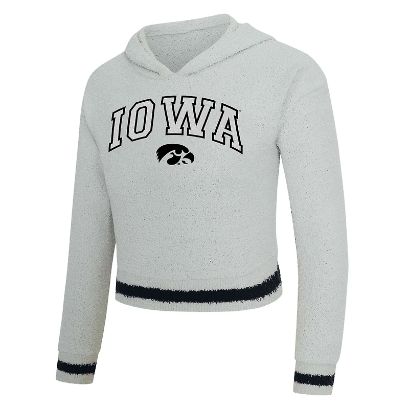 Women's Concepts Sport Gray/Black Iowa Hawkeyes Whitley Long Sleeve Hoodie Top & Shorts Set