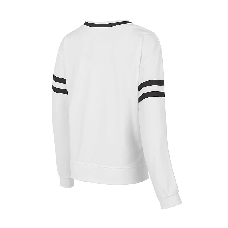 Haut à manches longues en molleton français Borough Iowa Hawkeyes blanc Concepts Sport pour femme