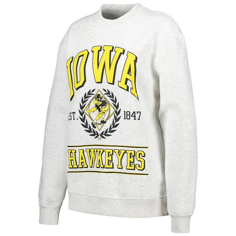 Sweatshirt à enfiler avec logo établi & Co. Ash Iowa Hawkeyes pour femmes