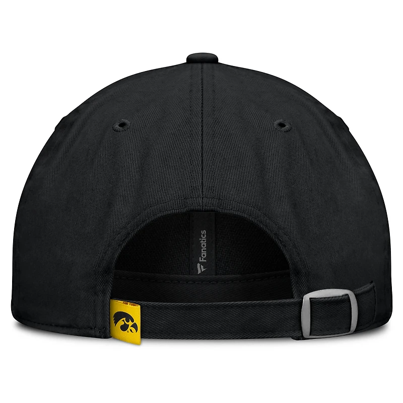 Casquette ajustable noire Iowa Hawkeyes Fanatics pour femmes
