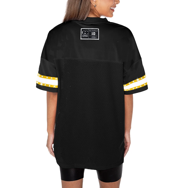 Women's Gameday Couture Black Iowa Hawkeyes Until Kickoff Rhinestone Fashion T-Shirt