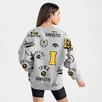 Sweat-shirt en molleton gris Gameday Couture pour femme des Iowa Hawkeyes, toujours prêt à répéter