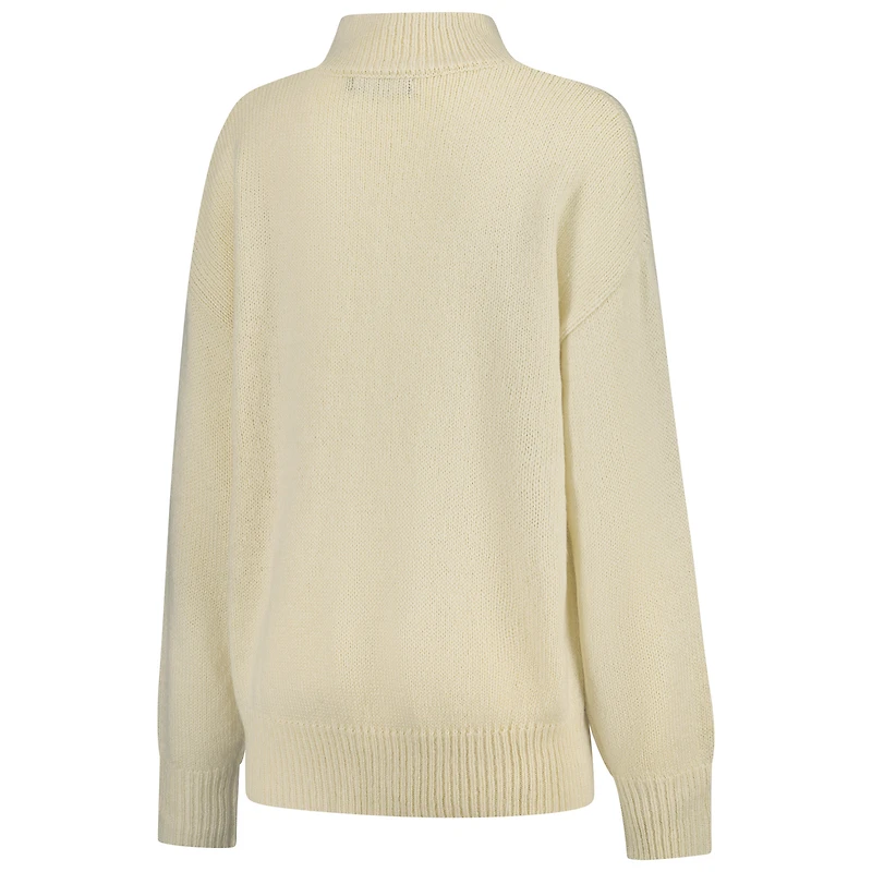 Pull Varsity surdimensionné pour femme Iowa Hawkeyes de couleur crème le jour du match