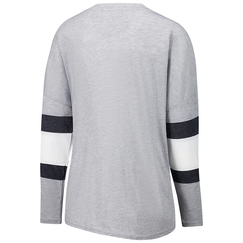 Women's  Heather Gray Iowa Hawkeyes Swell Stripe Long Sleeve T-Shirt