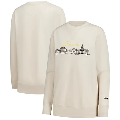 Women's  Natural Iowa Hawkeyes Campus Vintage Wash Fleece Sweatshirt