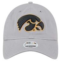 Casquette ajustable 9TWENTY Iowa Hawkeyes grise New Era pour femme
