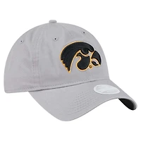 Casquette ajustable 9TWENTY Iowa Hawkeyes grise New Era pour femme