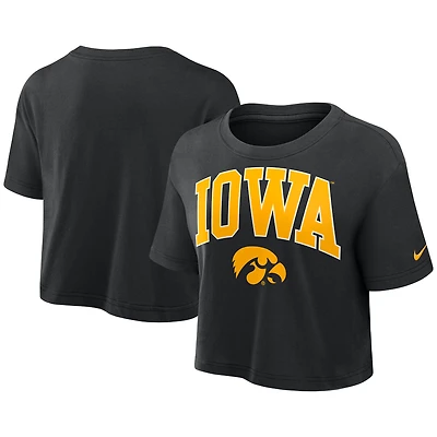 T-shirt court Nike Iowa Hawkeyes Athletic Prep Arch Dri-FIT noir pour femme