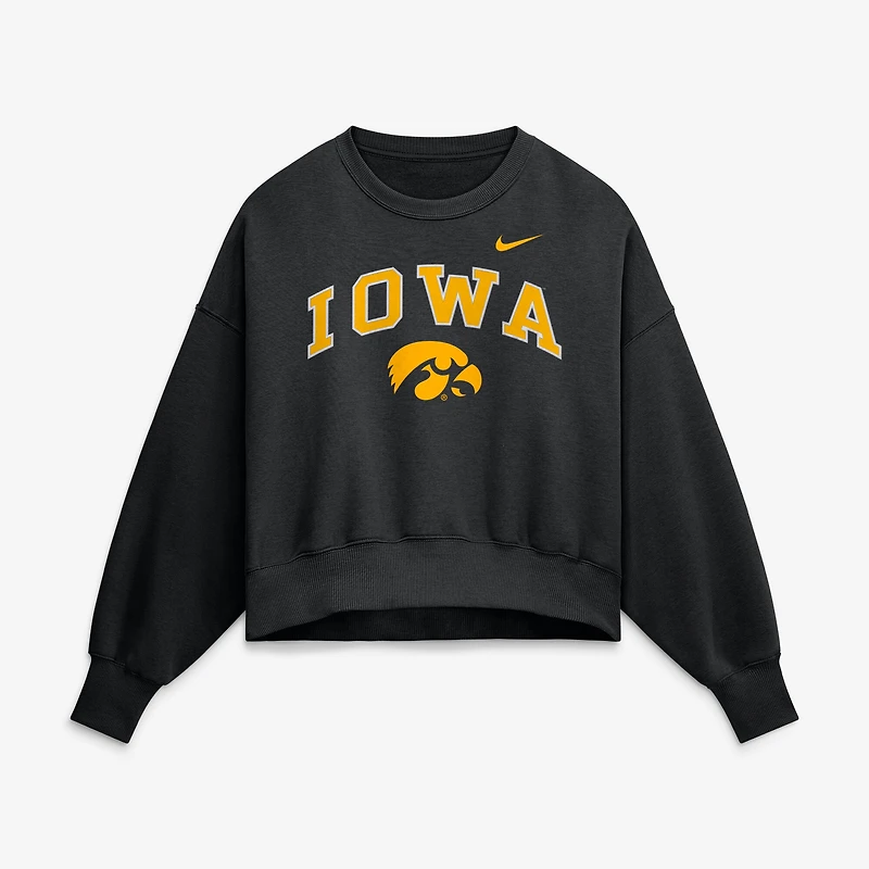 Sweat-shirt oversize noir Iowa Hawkeyes Phoenix Arch pour femme Nike