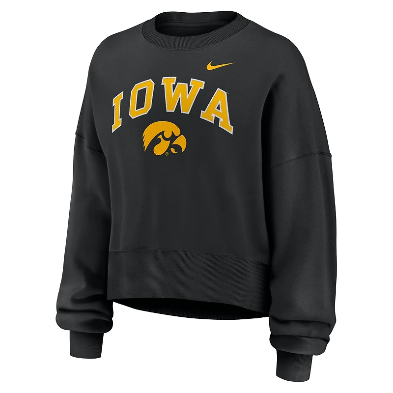 Sweat-shirt oversize noir Iowa Hawkeyes Phoenix Arch pour femme Nike