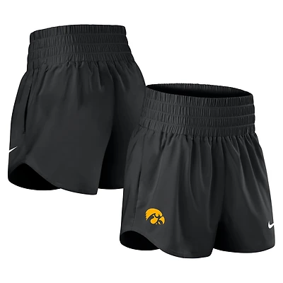 Women's Nike Black Iowa Hawkeyes Performance One Dri-FIT High-Rise Shorts