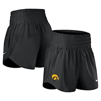 Short de sport Nike Performance One Dri-FIT taille haute pour femme, noir, Iowa Hawkeyes