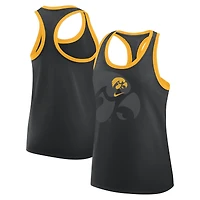 Women's Nike Black Iowa Hawkeyes Primetime Racerback Tri-Blend Tank Top