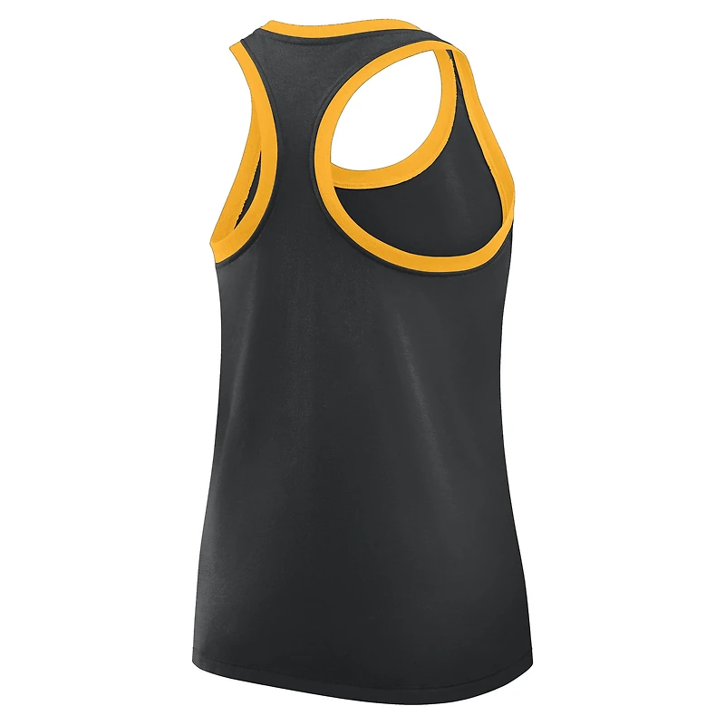 Women's Nike Black Iowa Hawkeyes Primetime Racerback Tri-Blend Tank Top