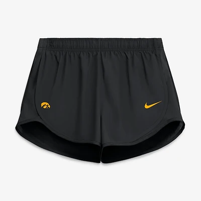 Women's Nike Black Iowa Hawkeyes Tempo Mid-Rise Dri-FIT Shorts