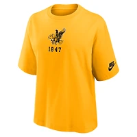 T-shirt Nike Gold Iowa Hawkeyes Legacy Established Boxy pour femme