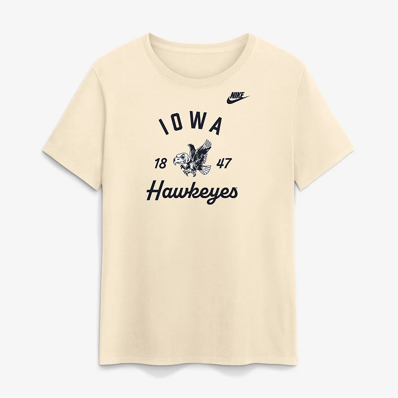 Women's Nike Natural Iowa Hawkeyes Legacy Team Name T-Shirt