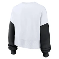 Sweat-shirt oversize à blocs de couleurs Nike Iowa Hawkeyes blanc pour femme