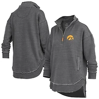 Sweat-shirt zippé quart de tour poncho Northfork Sojourn Pressbox Black Iowa Hawkeyes pour femme