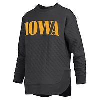 Sweat-shirt matelassé à manches longues pour femme Pressbox Black Iowa Hawkeyes