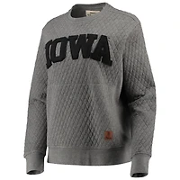 Sweat-shirt matelassé Pressbox Heather Charcoal Iowa Hawkeyes Moose pour femme
