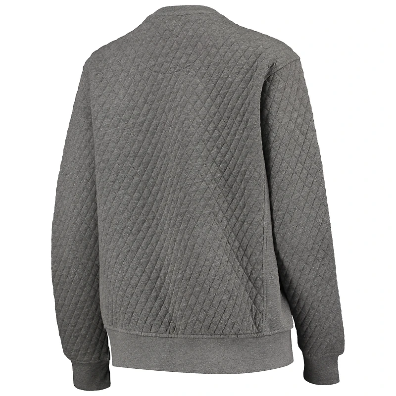 Sweat-shirt matelassé Pressbox Heather Charcoal Iowa Hawkeyes Moose pour femme