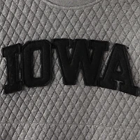 Sweat-shirt matelassé Pressbox Heather Charcoal Iowa Hawkeyes Moose pour femme