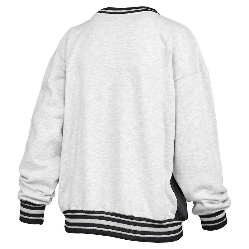 Sweat-shirt à col rond gris chiné/noir pour femme des Iowa Hawkeyes Endzone