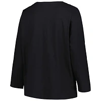 Women's Profile Black Iowa Hawkeyes Plus Arch Over Logo Scoop Neck Long Sleeve T-Shirt