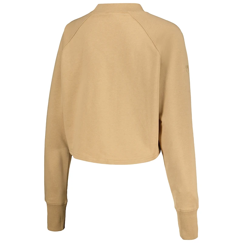 V106224 Iowa Ensemble de survêtement Luxe 23 Lounge Crop Crew LS et jambe large pour femme BEDLADSLP